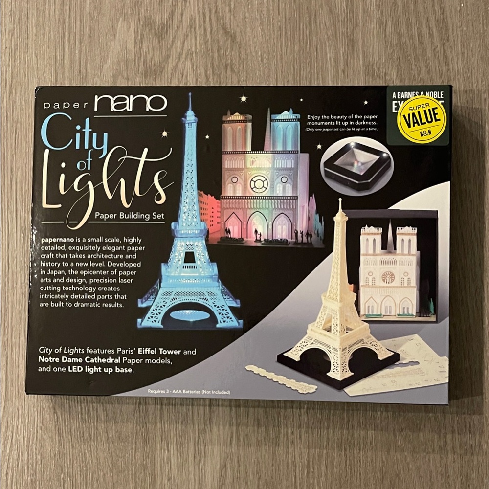 Barnes & Noble City of Lights Paper Building Set - Blue and White